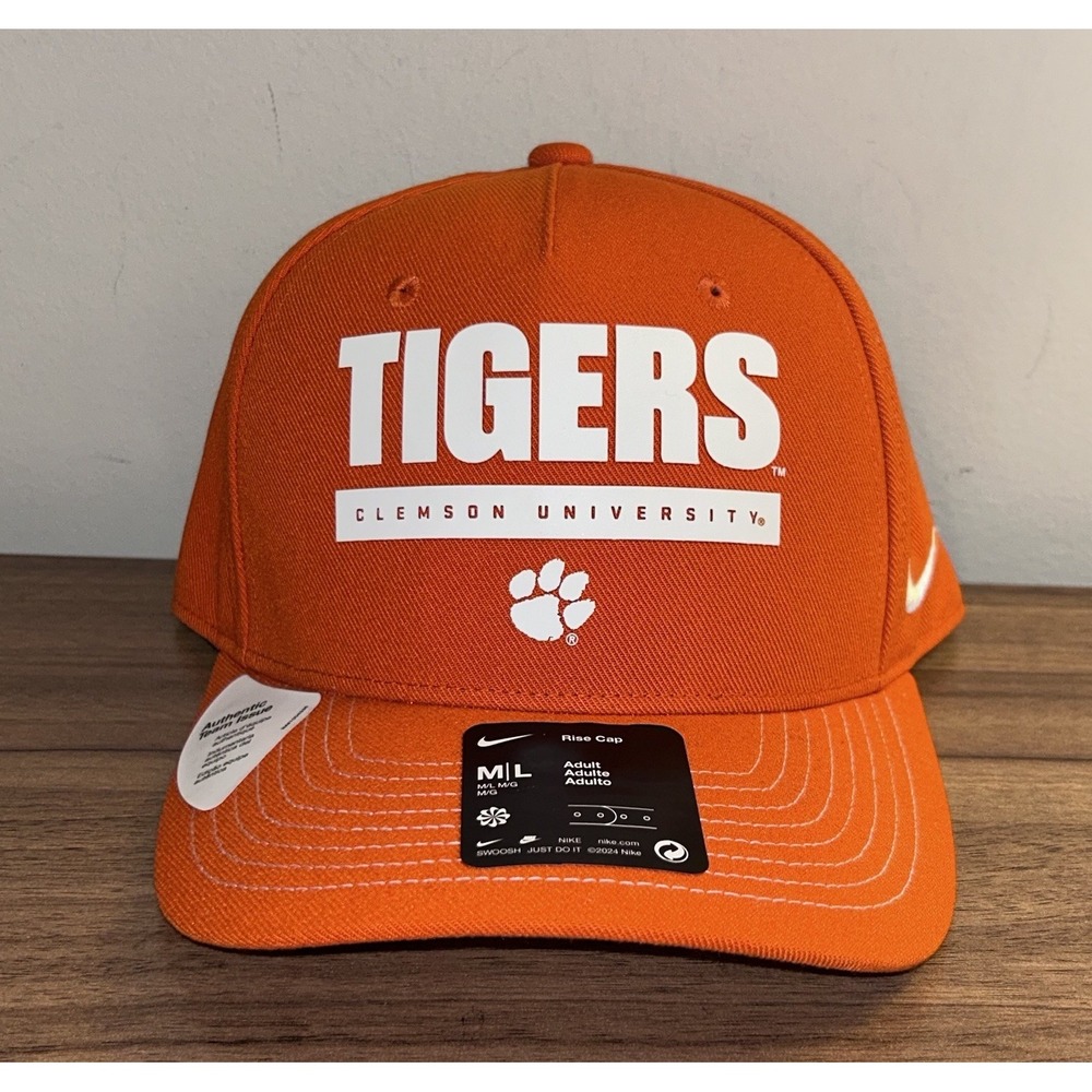 Nike Clemson Tigers On-Field Rise Cap M/L Orange Snapback Adjustable NCAA New
